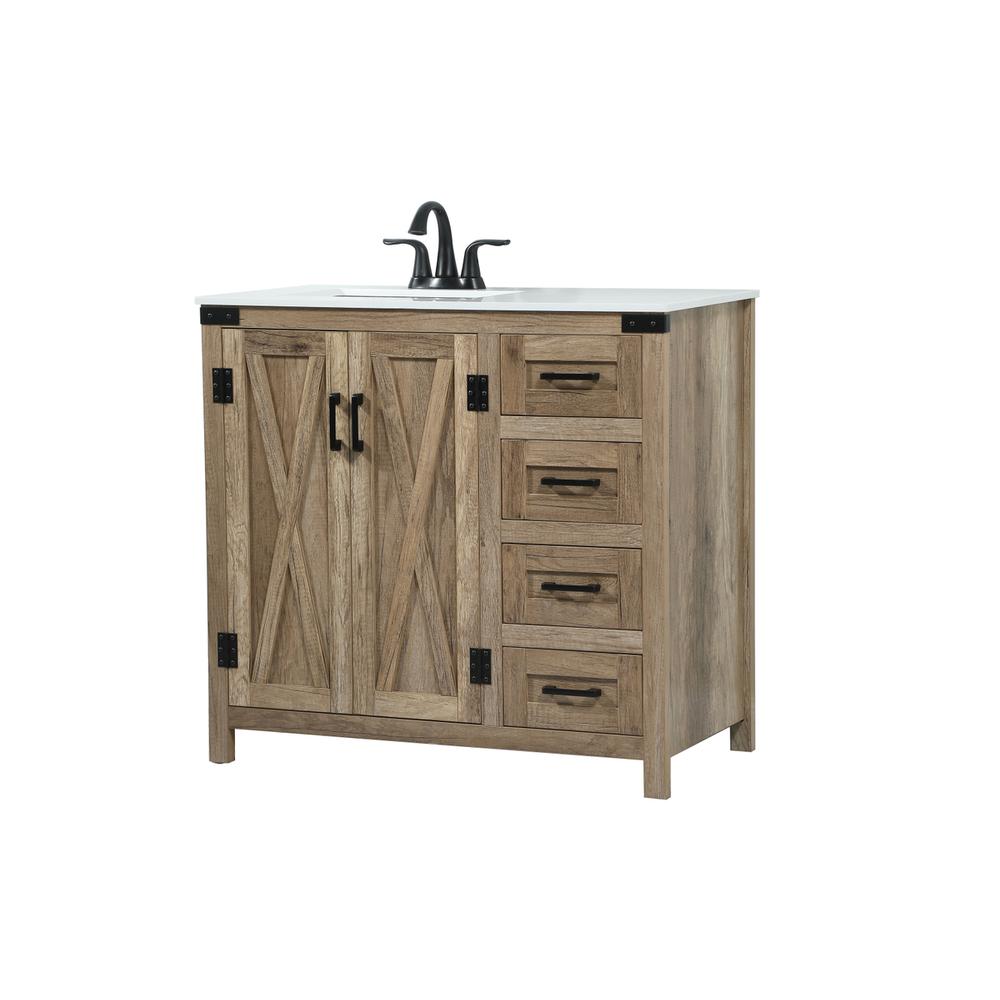 36 inch Single bathroom vanity in natural oak. Picture 7