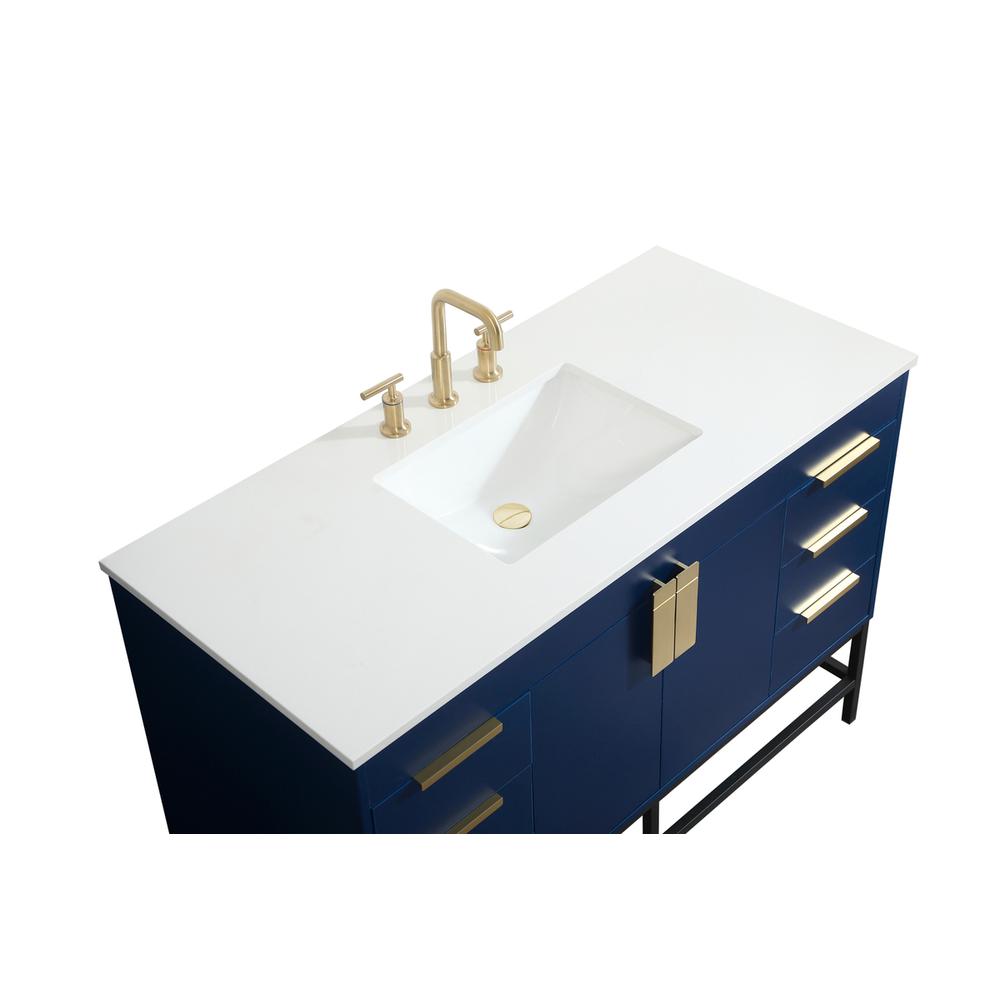 48 inch Single bathroom vanity in blue. Picture 10