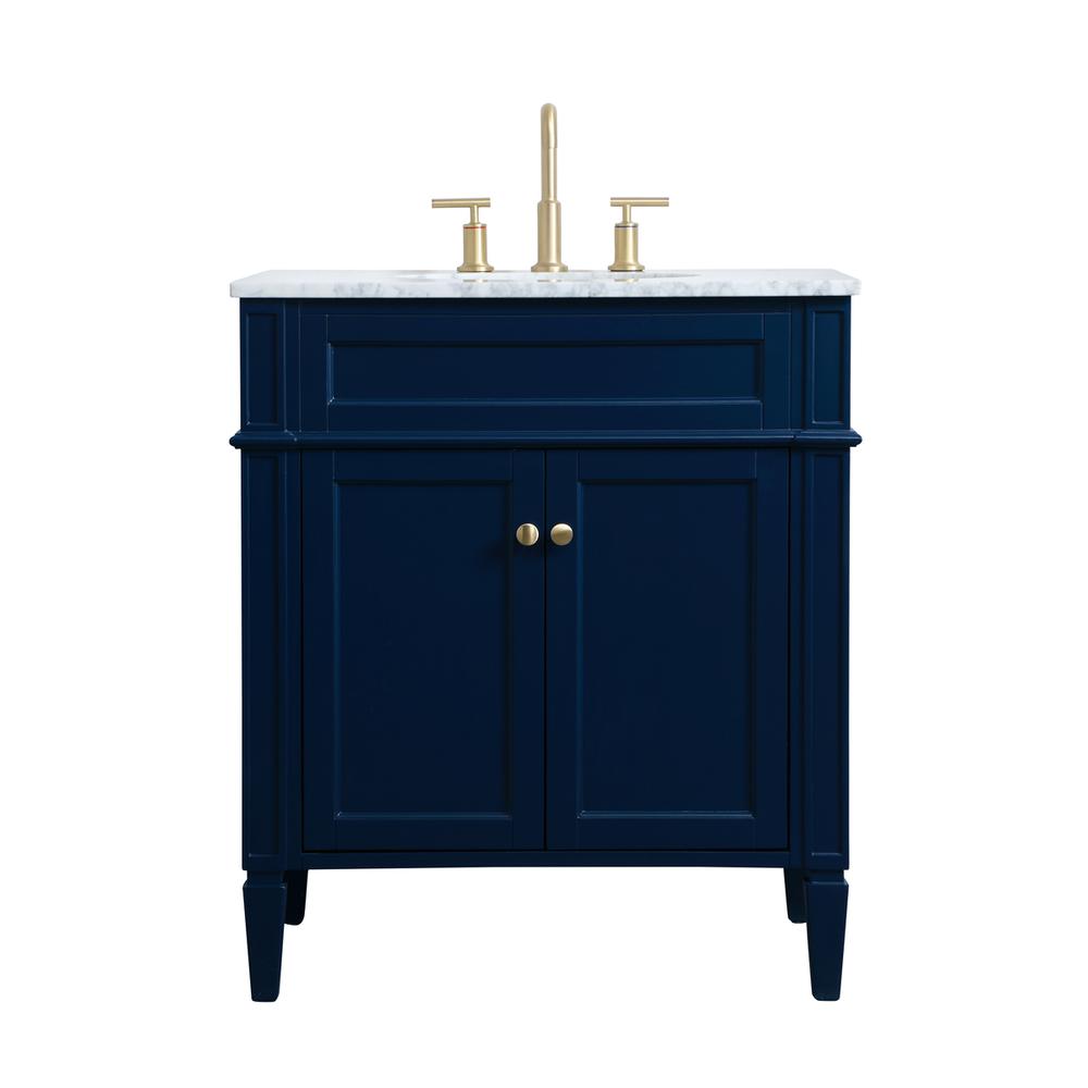 30 inch Single bathroom vanity in blue. Picture 1