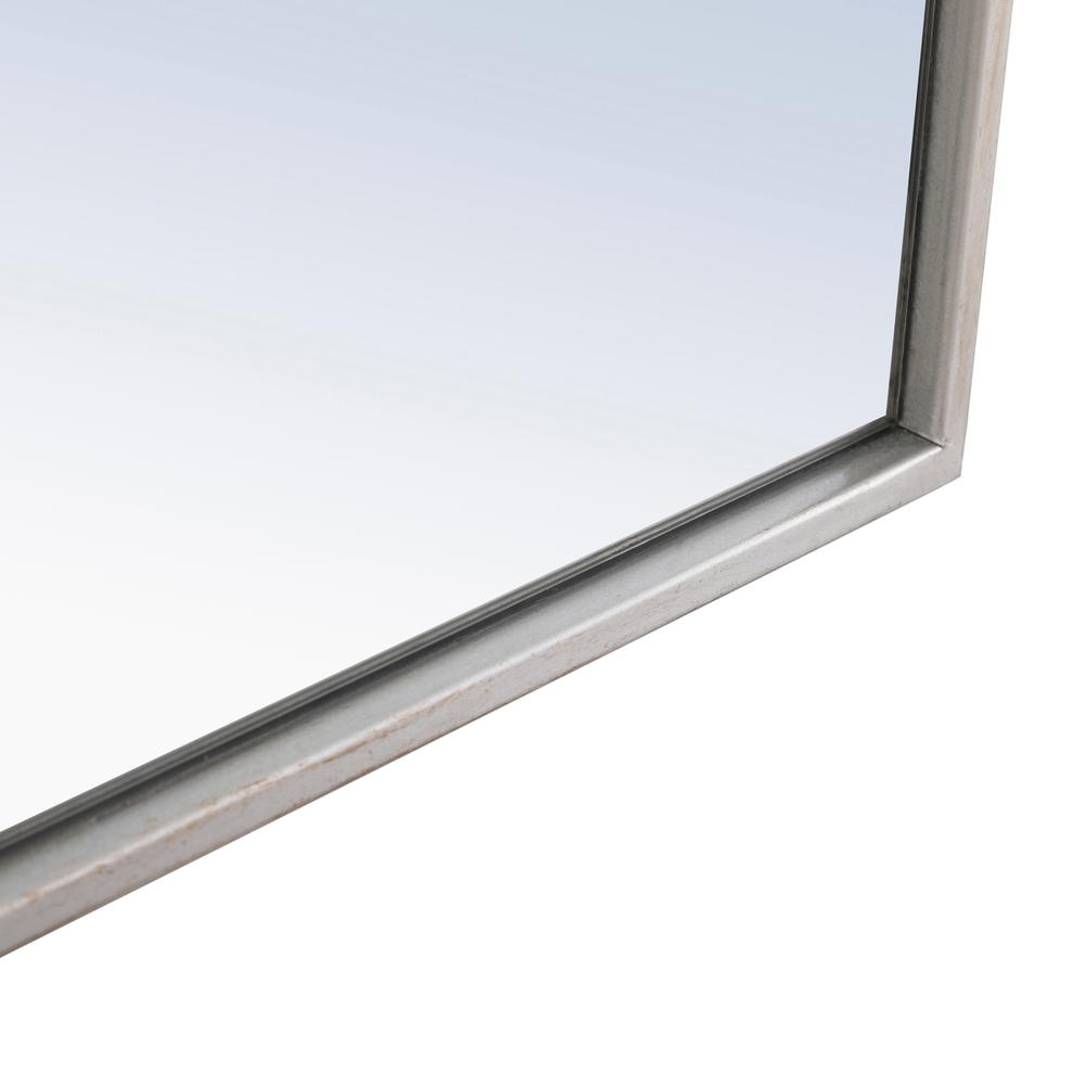 Metal frame Rectangle Mirror 24 inch Silver. Picture 10