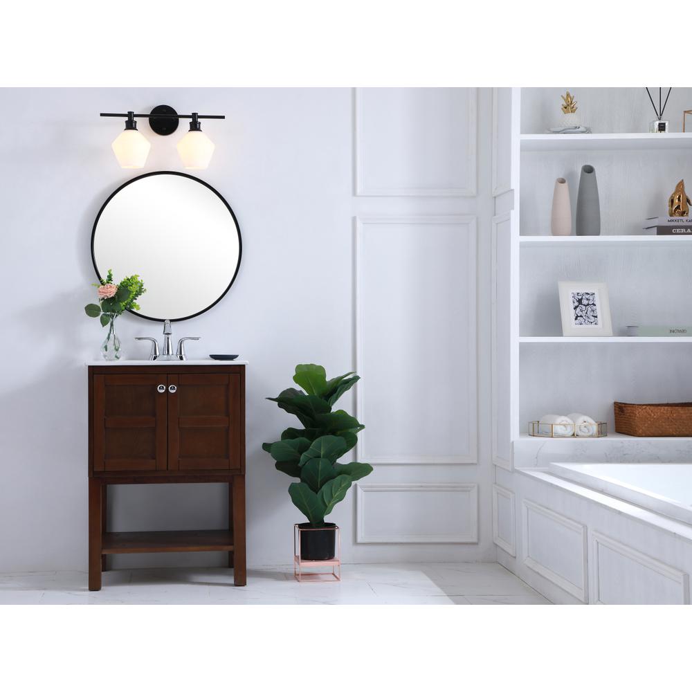 Gene 2 light Black and Frosted white glass Wall sconce. Picture 14