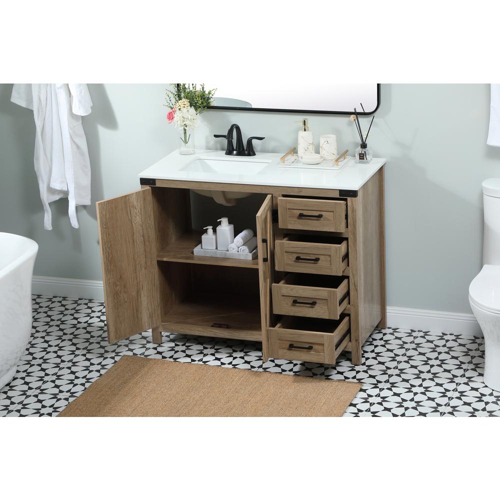 42 inch Single bathroom vanity in natural oak. Picture 3