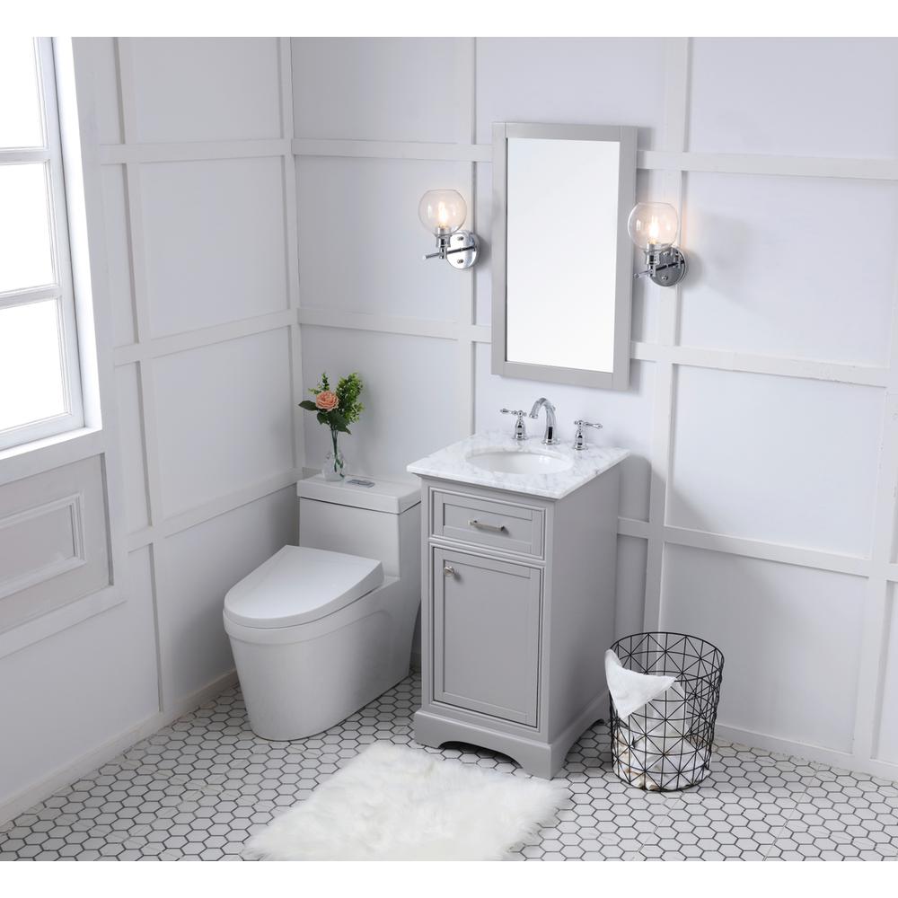 19 in. Single Bathroom Vanity set in light grey. Picture 10
