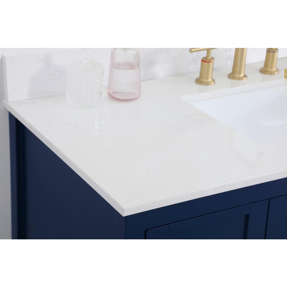 48 inch Single Bathroom Vanity in Blue with Backsplash. Picture 5