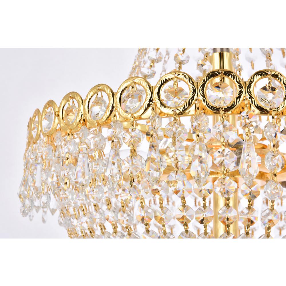 Century 8 light Gold Pendant Clear Royal Cut Crystal. Picture 5