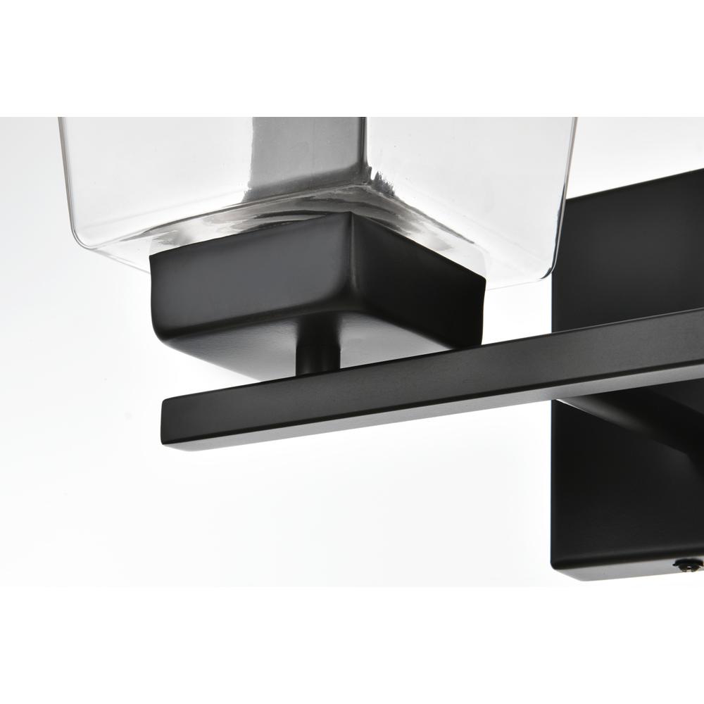 Merrick 2 light Black and Clear Bath Sconce. Picture 5