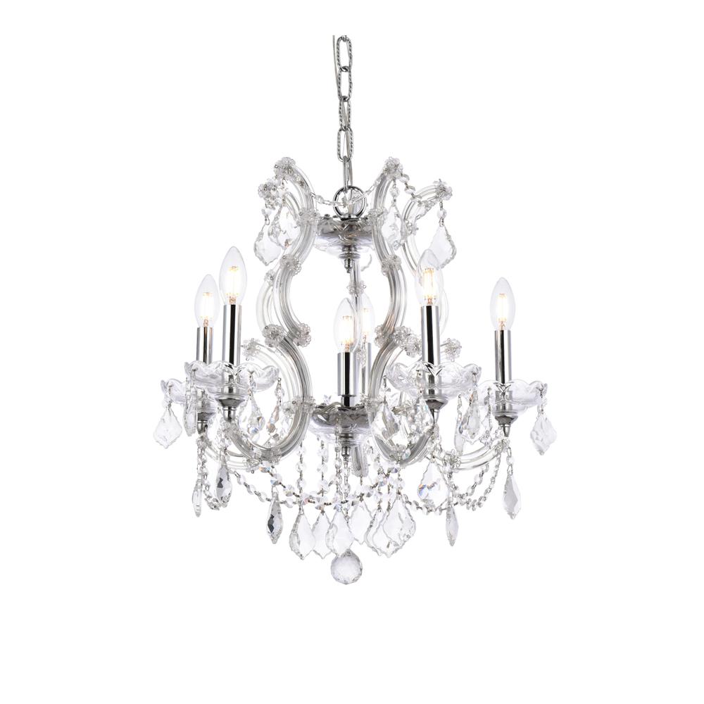 Maria Theresa 6 light Chrome Pendant Clear Royal Cut Crystal. Picture 2