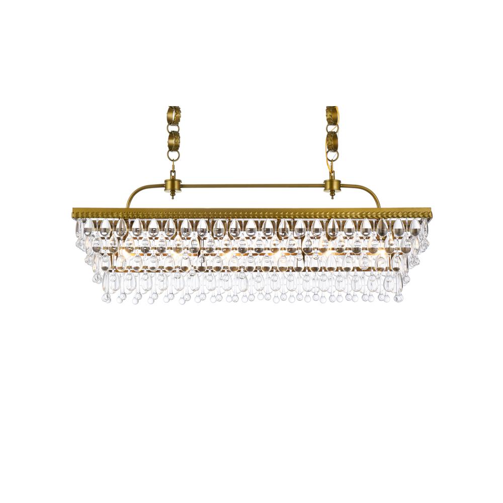 Nordic 40 inch rectangle pendant in brass. Picture 2