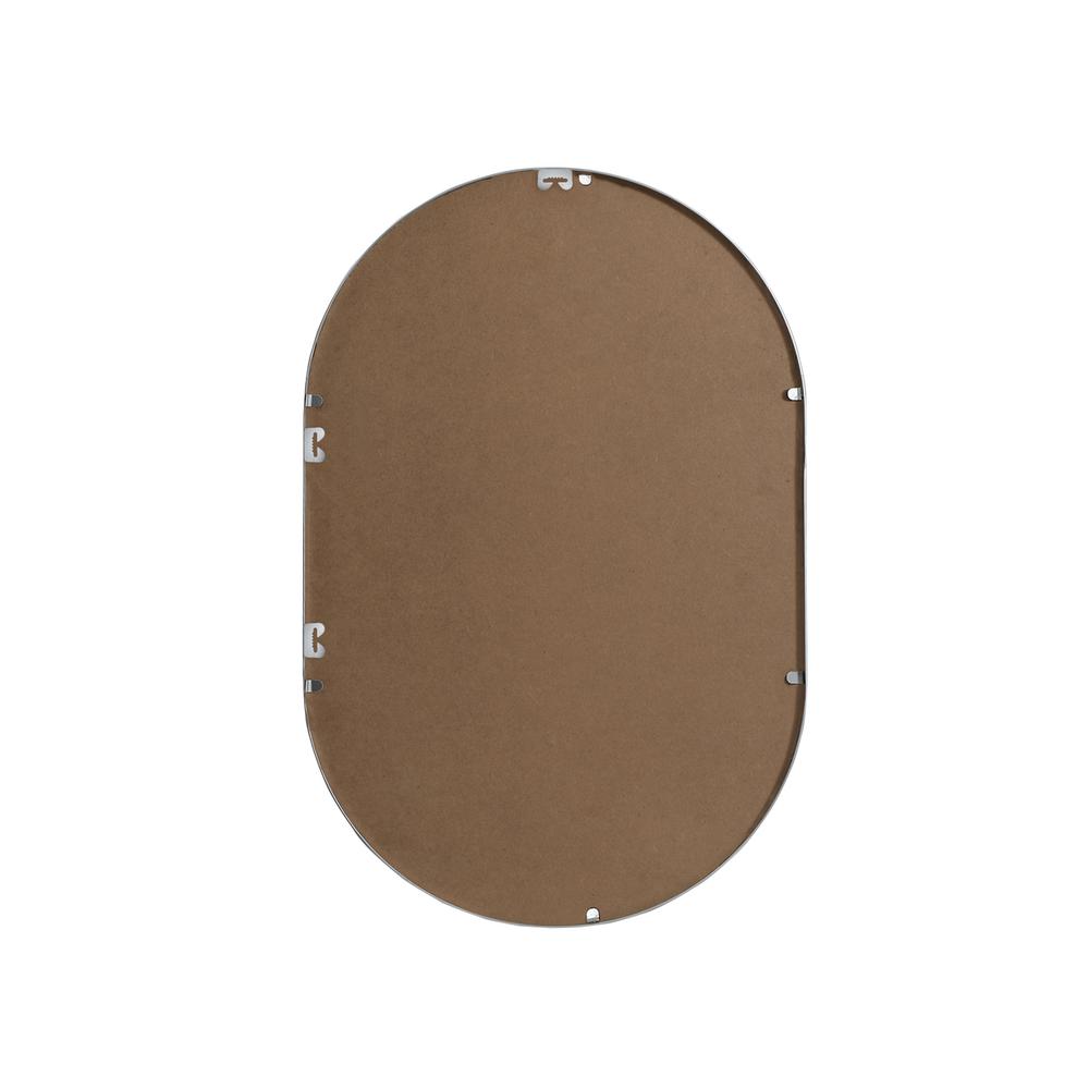 Metal Frame Oval Mirror 20x30 Inch in Silver. Picture 10