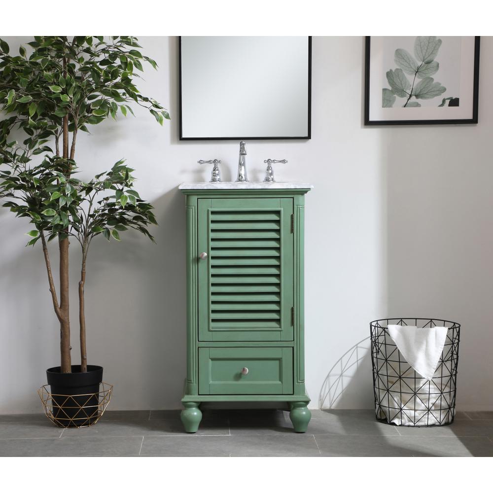 19 inch Single Bathroom Vanity in Vintage Mint. Picture 14