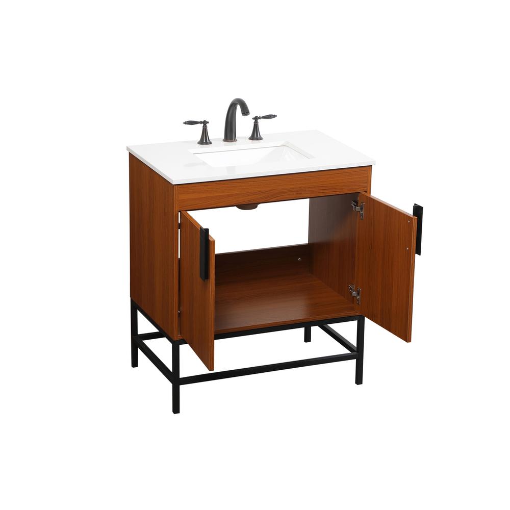 30 inch Single bathroom vanity in teak. Picture 9