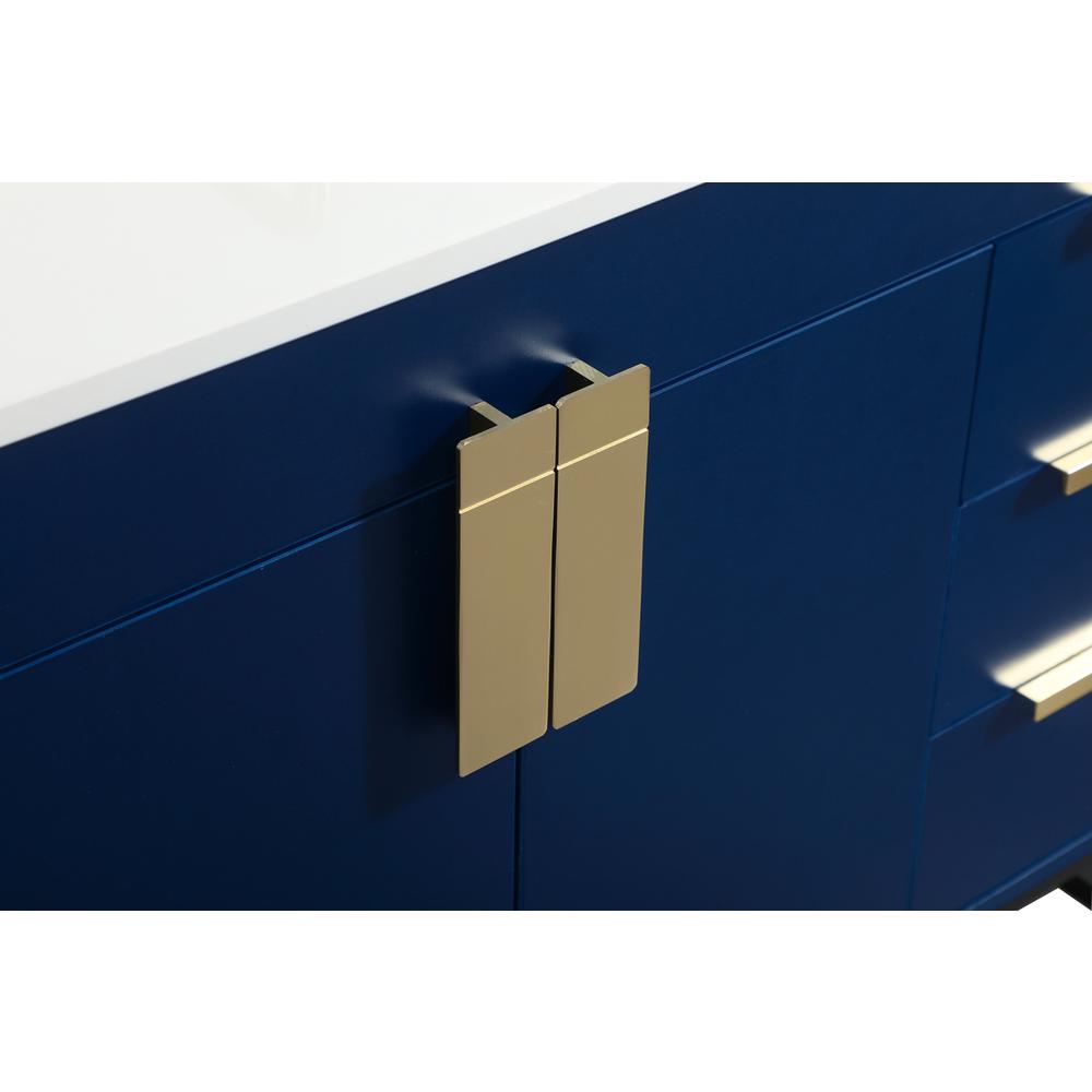 36 inch Single bathroom vanity in blue with backsplash. Picture 12