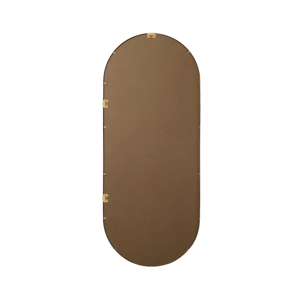 Metal Frame Oval Mirror 30x72 Inch in Brass. Picture 10