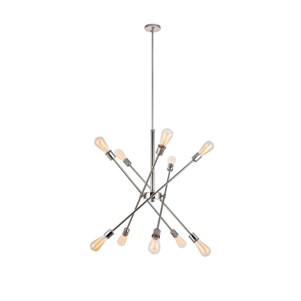 Axel 10 Lights polished Nickel Pendant. Picture 1