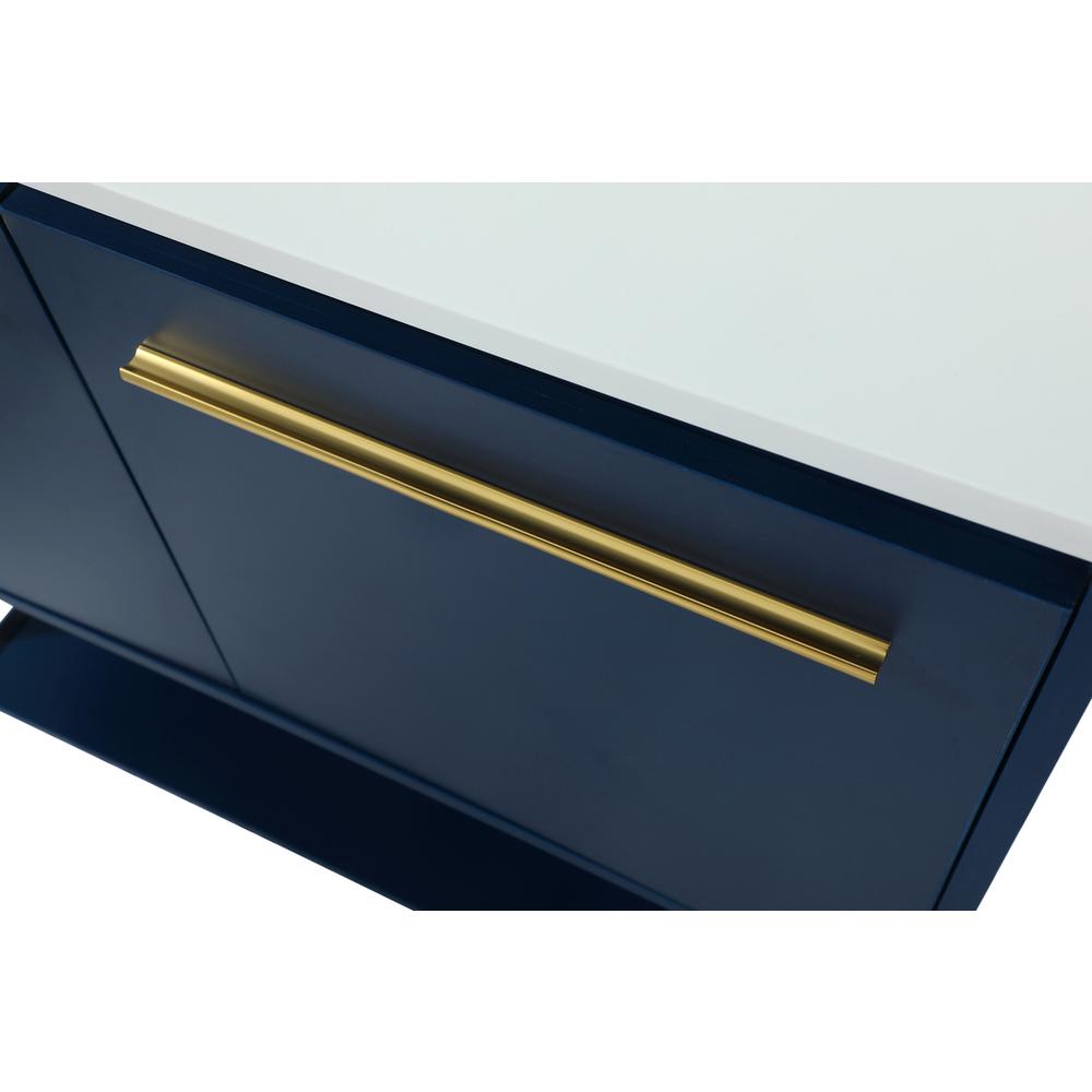 36 inch Single bathroom vanity in blue with backsplash. Picture 13