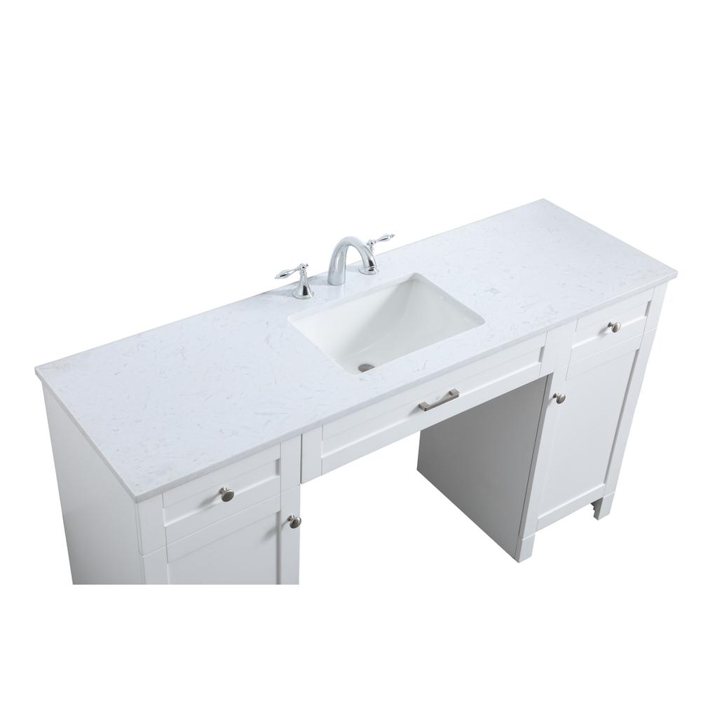 60 Inch ADA Compliant Bathroom Vanity In White. Picture 10