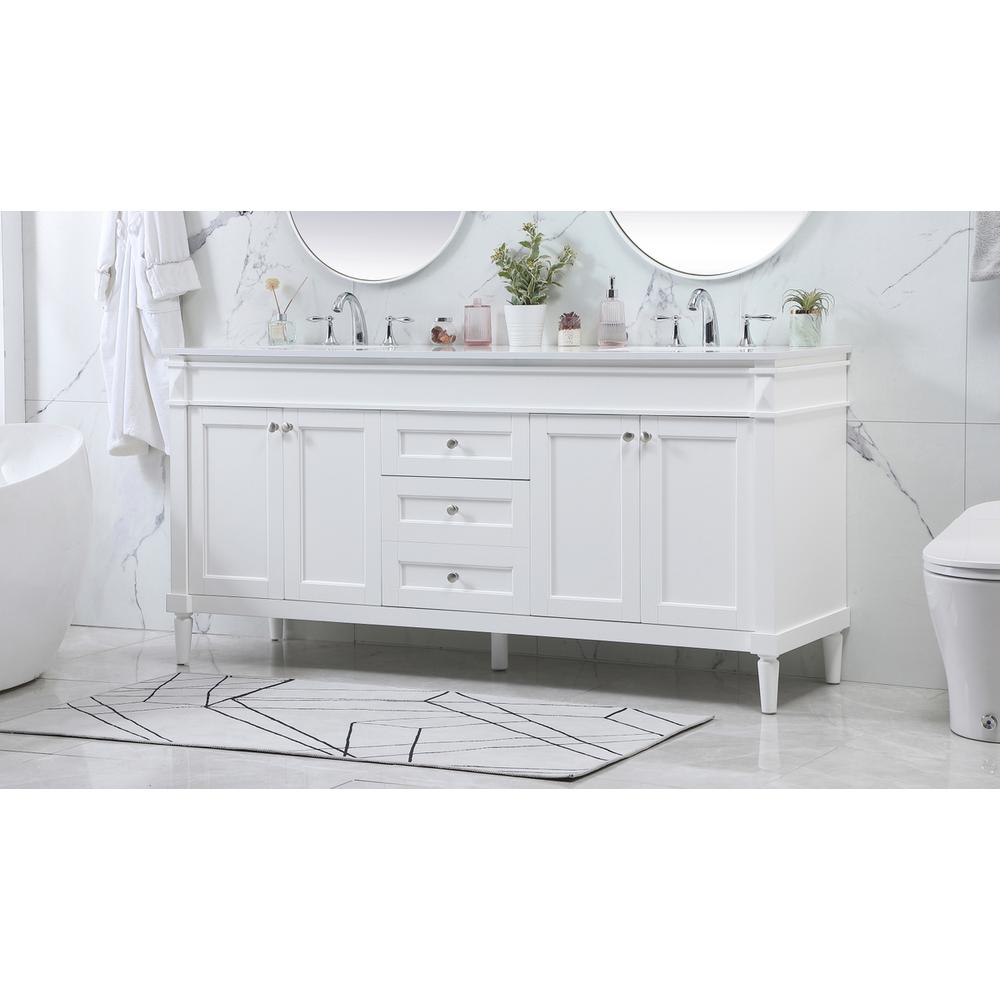72 inch double bathroom vanity in white. Picture 2