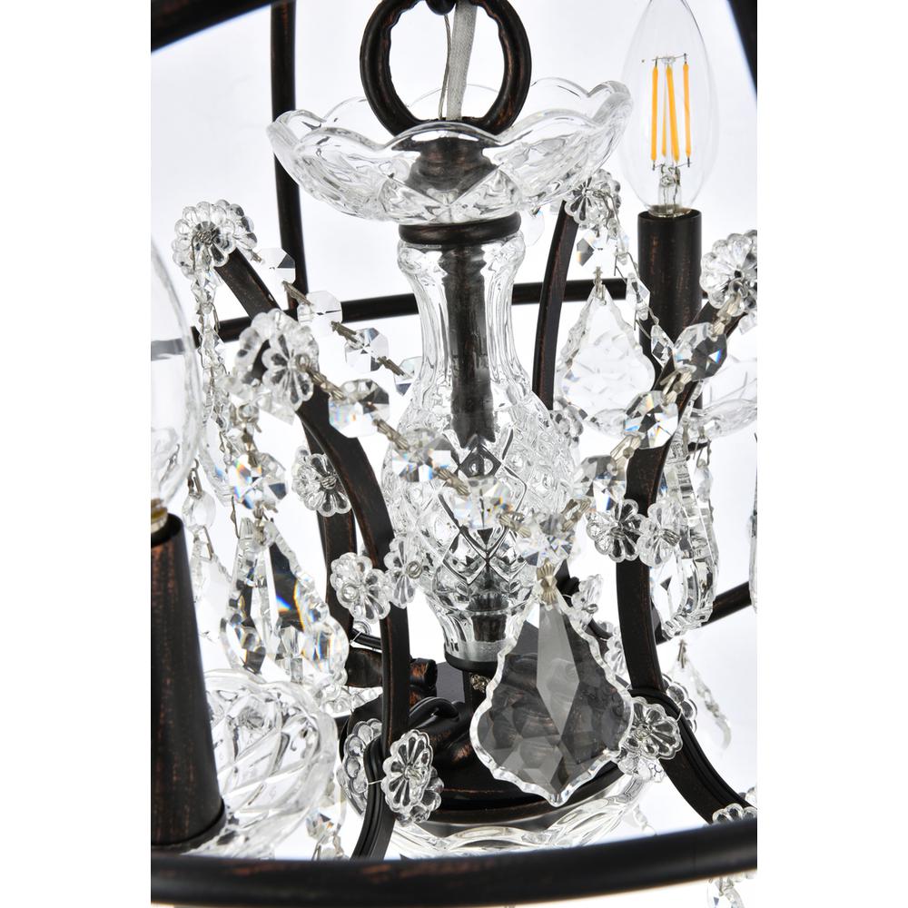 Geneva 4 light Dark Bronze Pendant Clear Royal Cut crystal. Picture 5