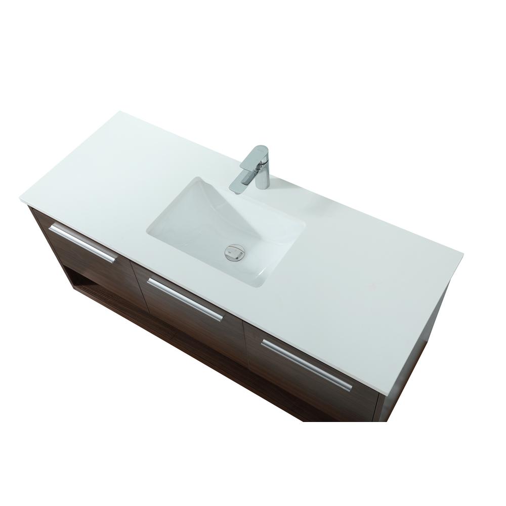 48 inch Single bathroom vanity in walnut. Picture 10