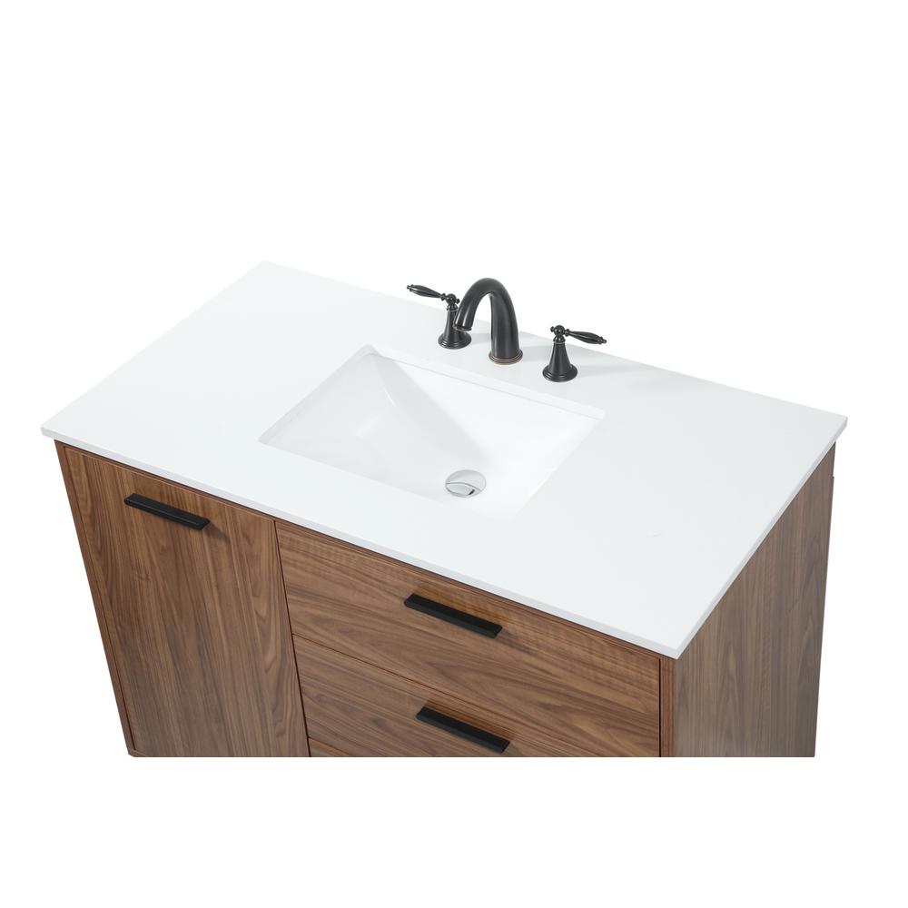 42 inch Single bathroom vanity in walnut brown. Picture 10