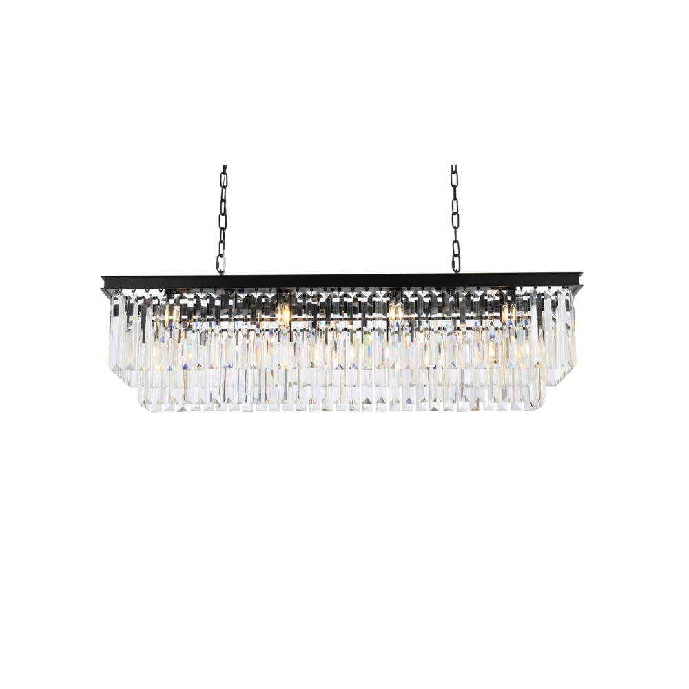 Sydney 12 light Matte Black Chandelier Clear Royal Cut Crystal. Picture 2