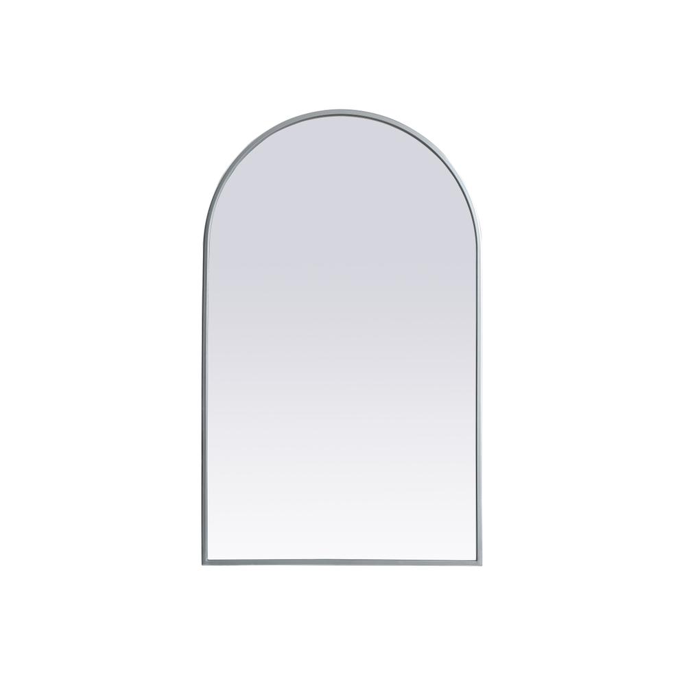 Metal Frame Arch Mirror 22x36 Inch in Silver. Picture 1