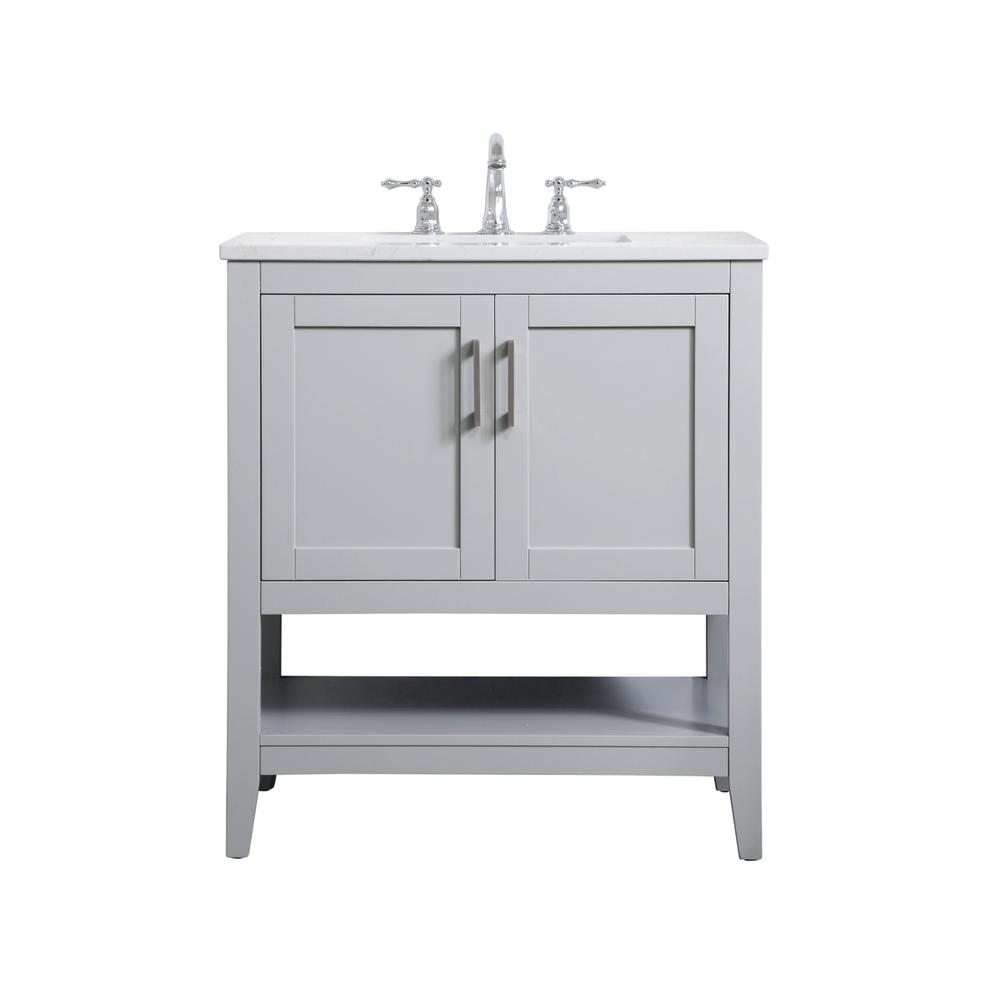 30 inch Single Bathroom Vanity in Grey. Picture 1