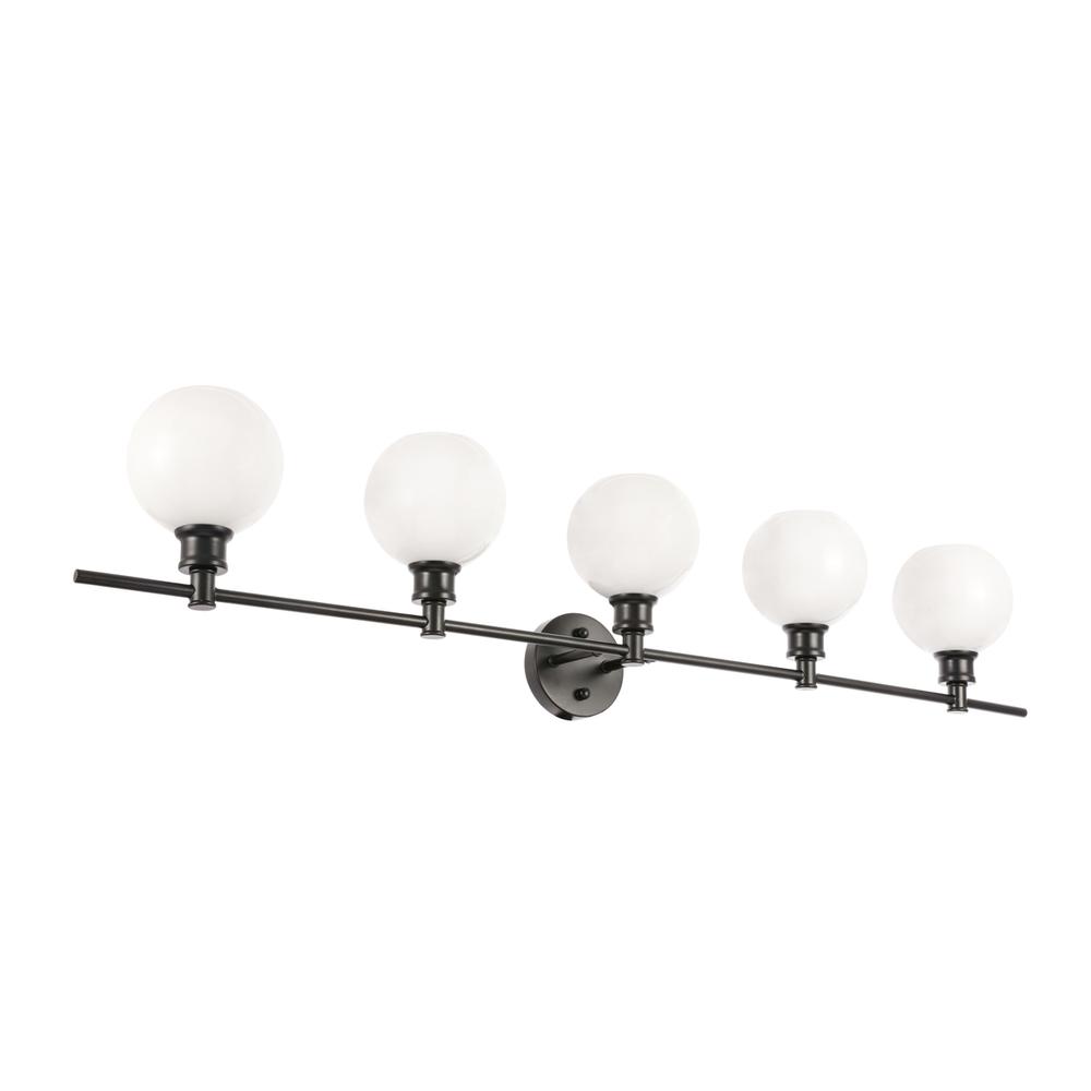 Collier 5 light Black and Frosted white glass Wall sconce. Picture 5
