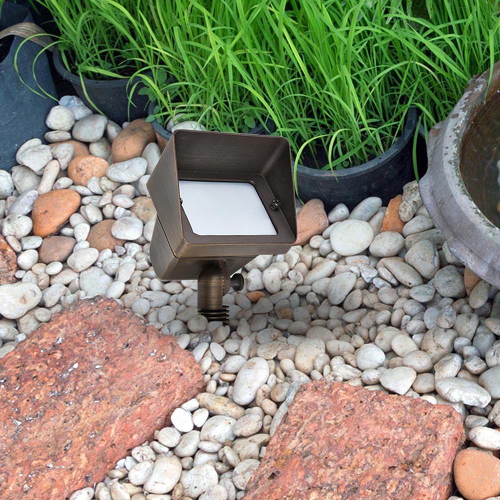 Flood Light W2.75In D5.25In H8In Antique Brass  Mr11/ Mr16 Dual Socket. Picture 8