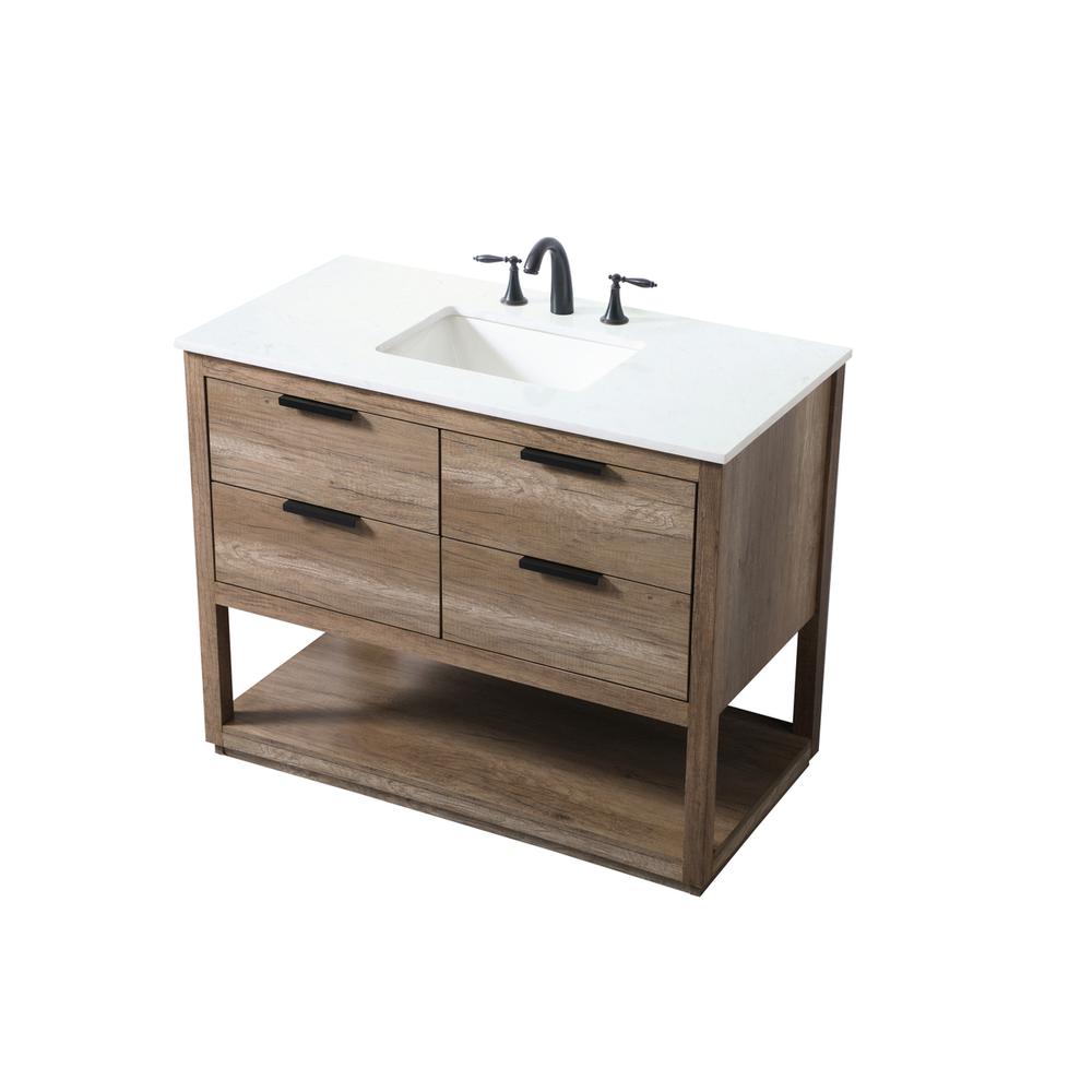 42 Inch SIngle Bathroom Vanity In Natural Oak. Picture 8