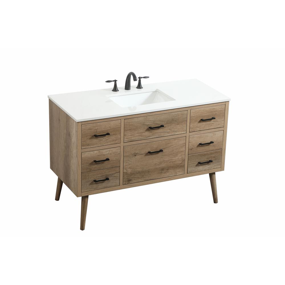48 inch Single bathroom vanity in natural oak. Picture 8