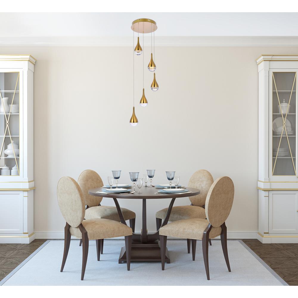 Amherst 14.5 inch LED pendant in satin gold. Picture 7