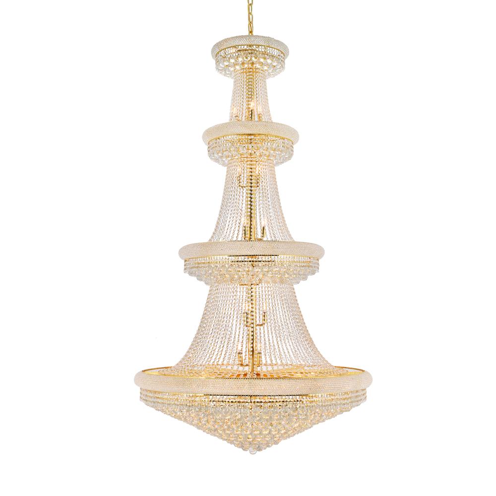 Primo 42 light Gold Chandelier Clear Royal Cut Crystal. Picture 2