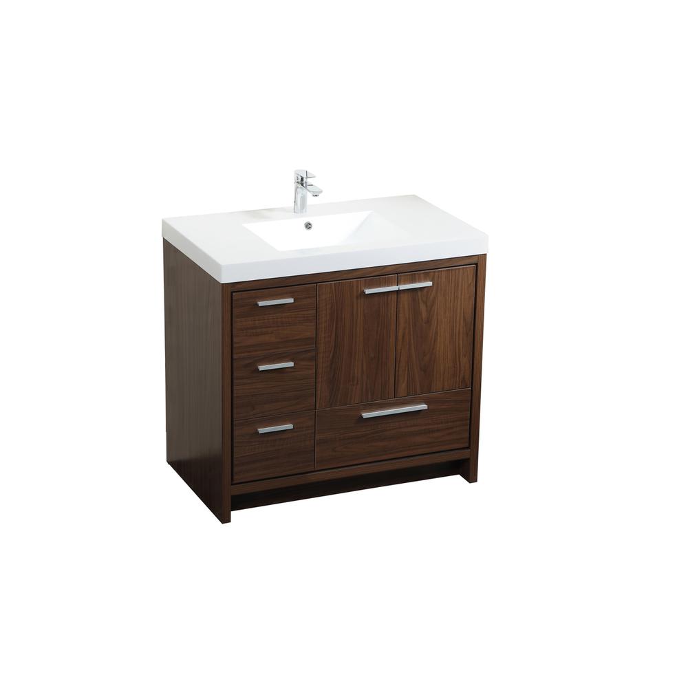 36 inch Single bathroom vanity in Walnut. Picture 8