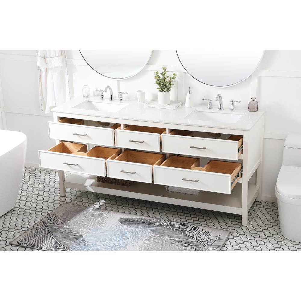 72 inch double bathroom vanity in white. Picture 3