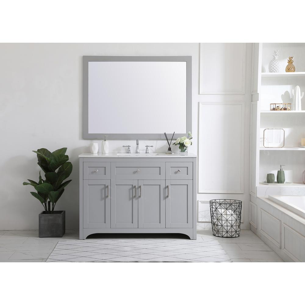 48 inch Single Bathroom Vanity in Grey. Picture 6