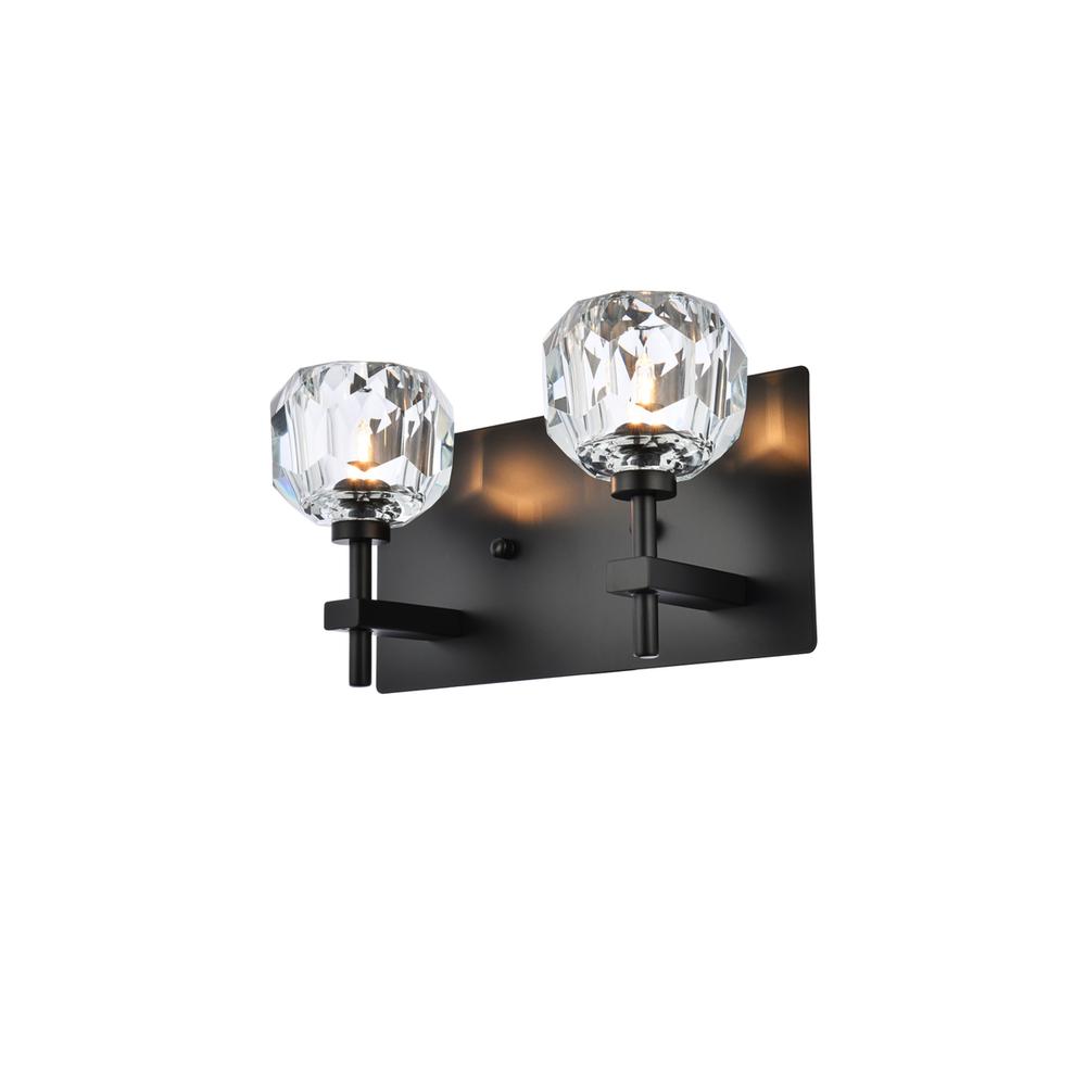 Graham 2 Light Wall Sconce in Black. Picture 2