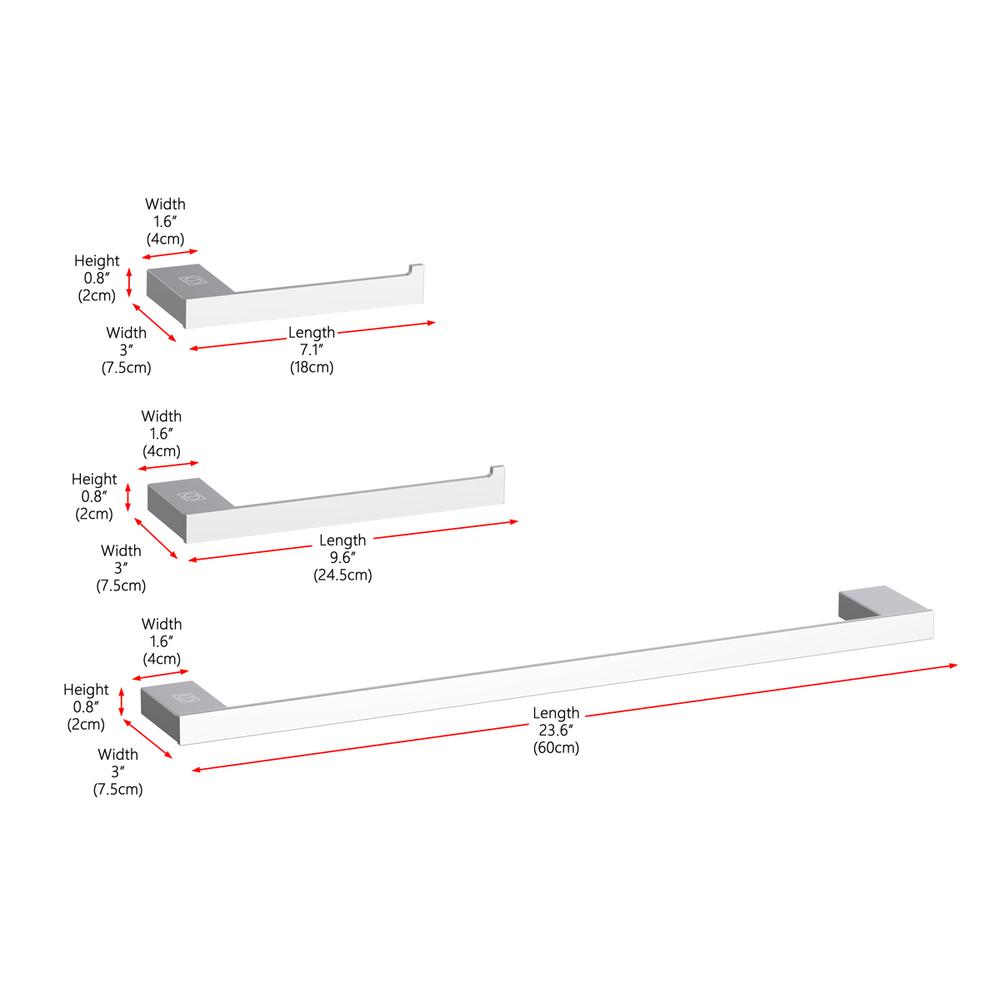 Sofia 3-Piece Bathroom Hardware Set in Chrome. Picture 9