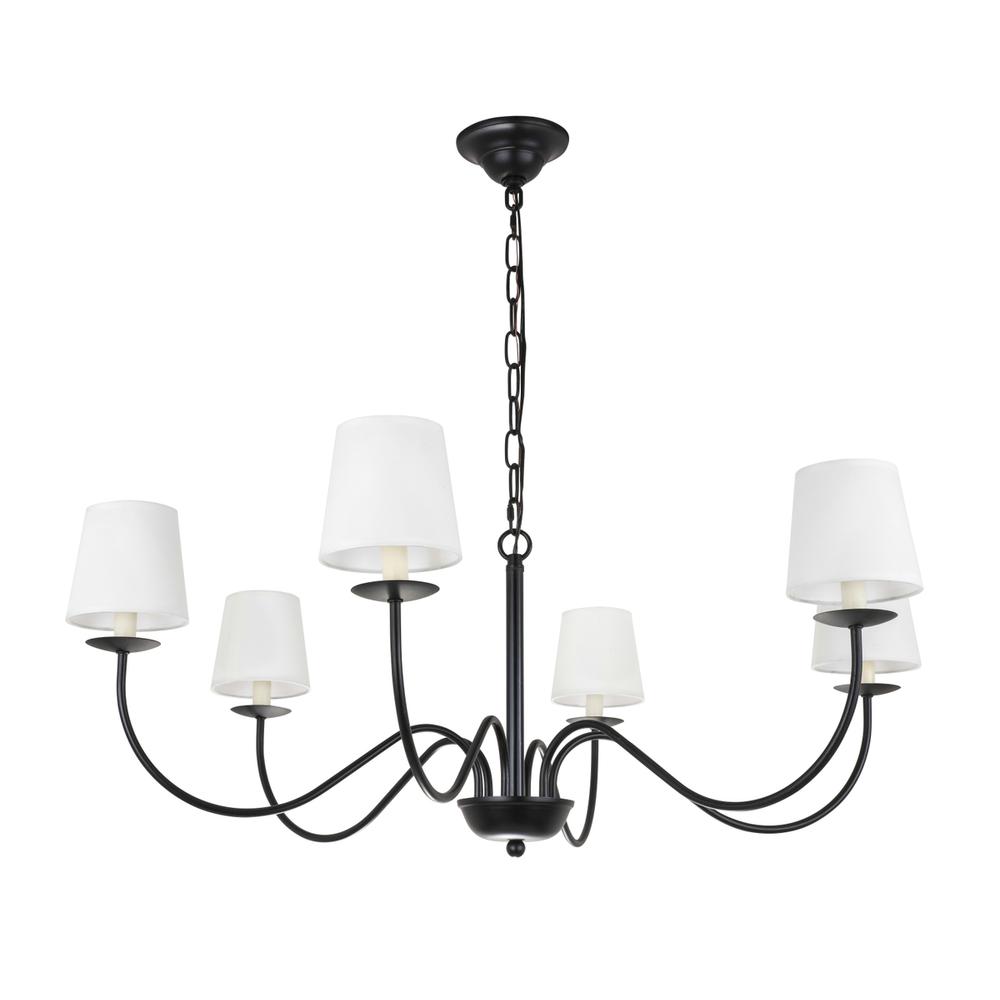Eclipse 6 light Black and White shade chandelier. Picture 6