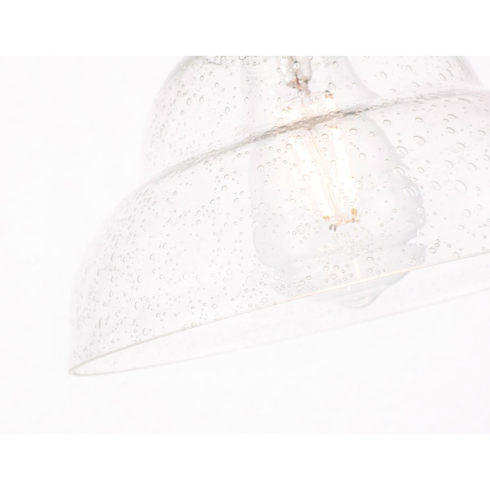 Gil 1 Light Brass And Clear Seeded Glass Pendant. Picture 10