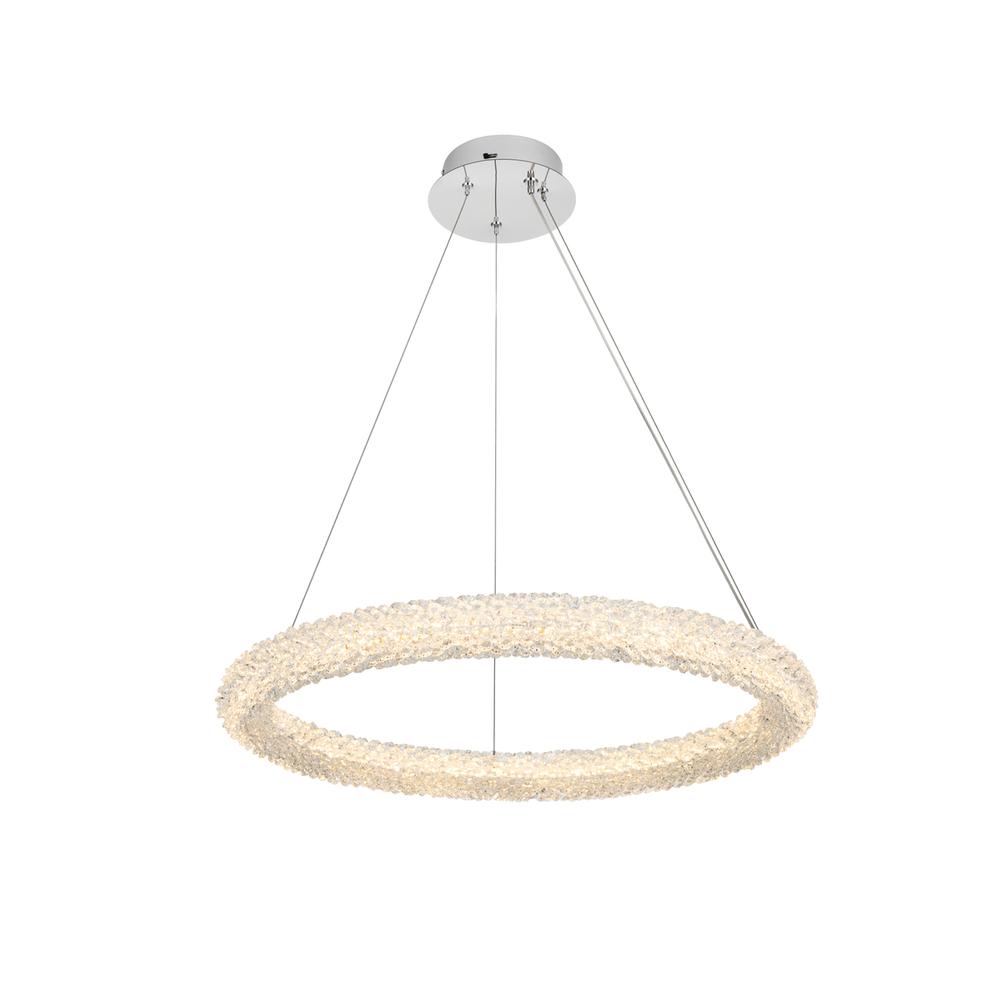 Bowen 26 inch Adjustable LED Chandelier in Chrome. Picture 1