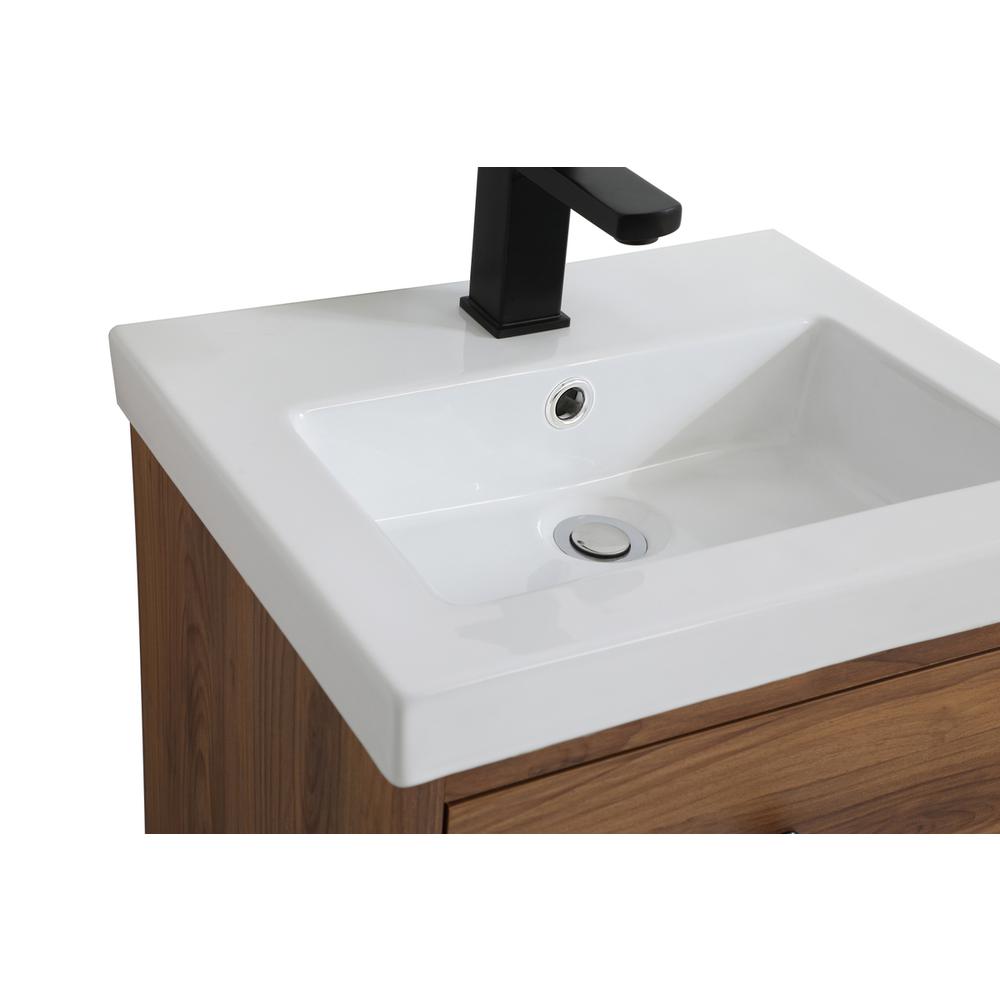 18 inch bathroom vanity in walnut brown. Picture 9