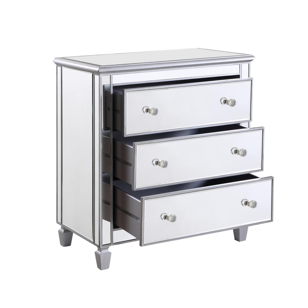 3 Drawer Bedside Cabinet 33 in.x 18 in.x 32 in. in silver paint. Picture 5