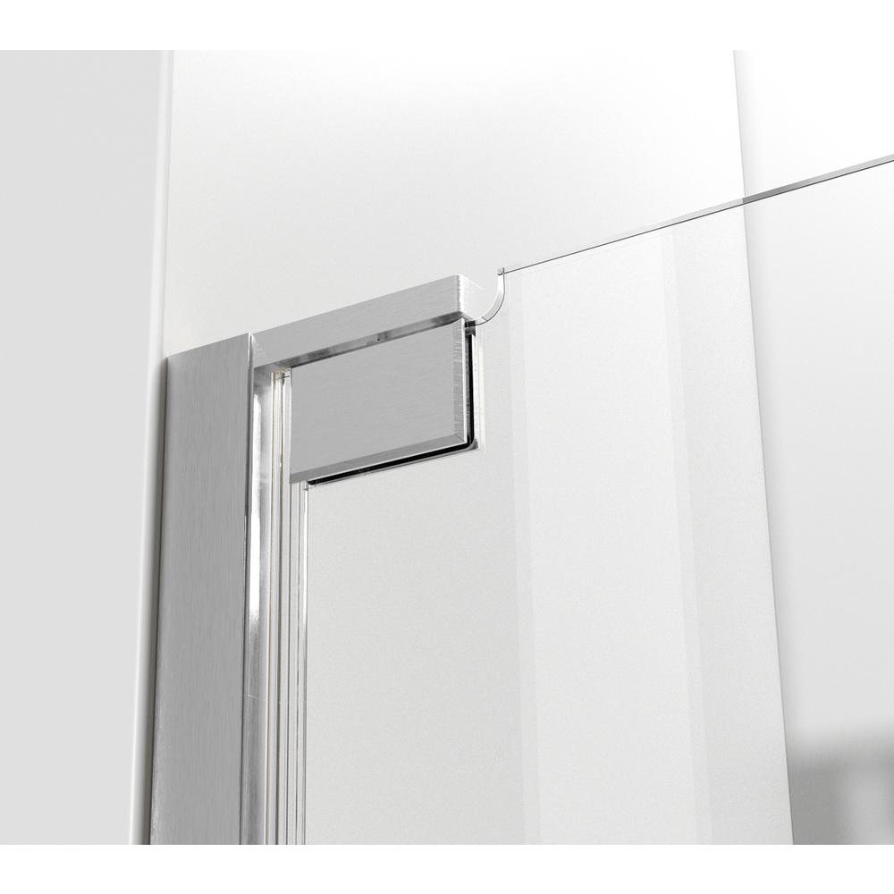 Semi-frameless hinged shower door 48 x 72 Brushed Nickel. Picture 6