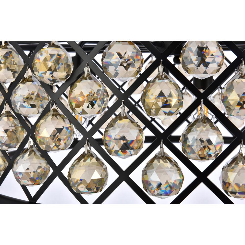 Madison 8 light Matte Black Chandelier Golden Teak (Smoky) Royal Cut Crystal. Picture 5