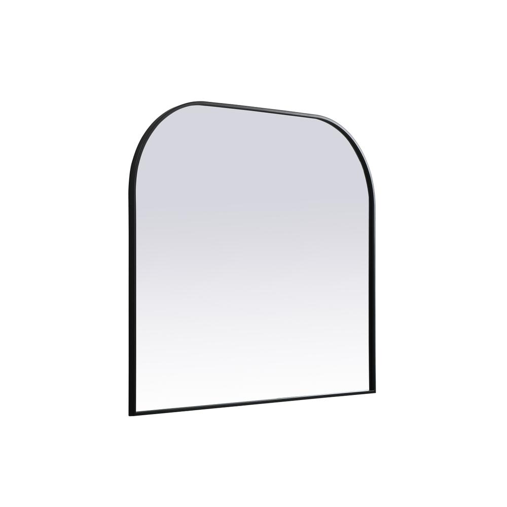 Metal Frame Arch Mirror 42x38 Inch in Black. Picture 7