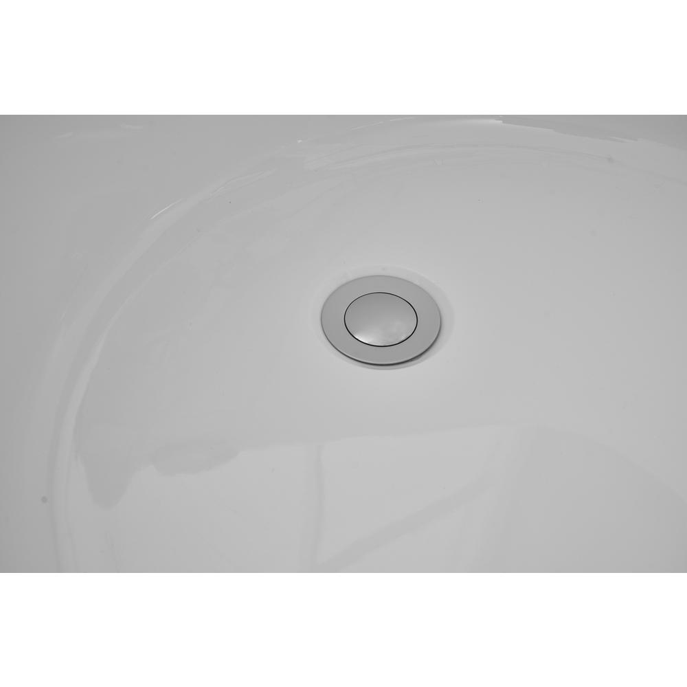 70 inch soaking Single slipper bathtub in glossy white. Picture 11