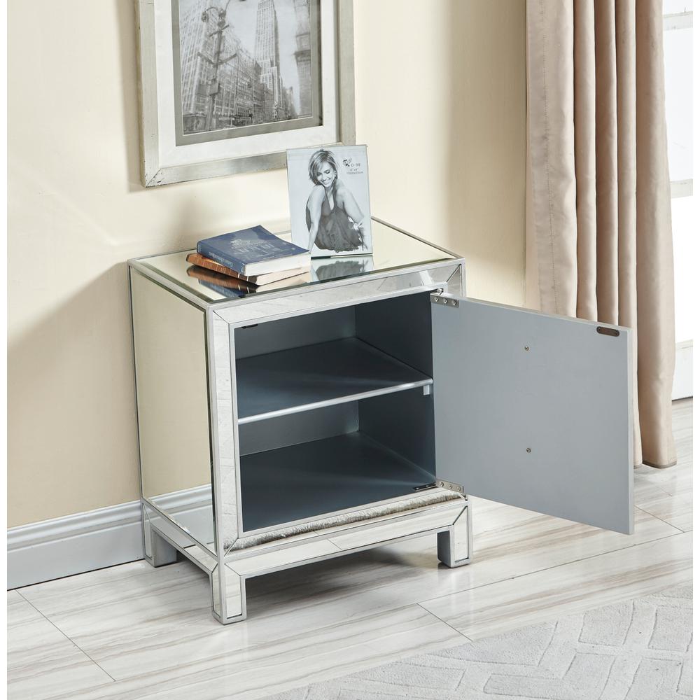 Nightstand 1 door 21in. W x 14in. D x 24in. H in antique silver paint. Picture 9
