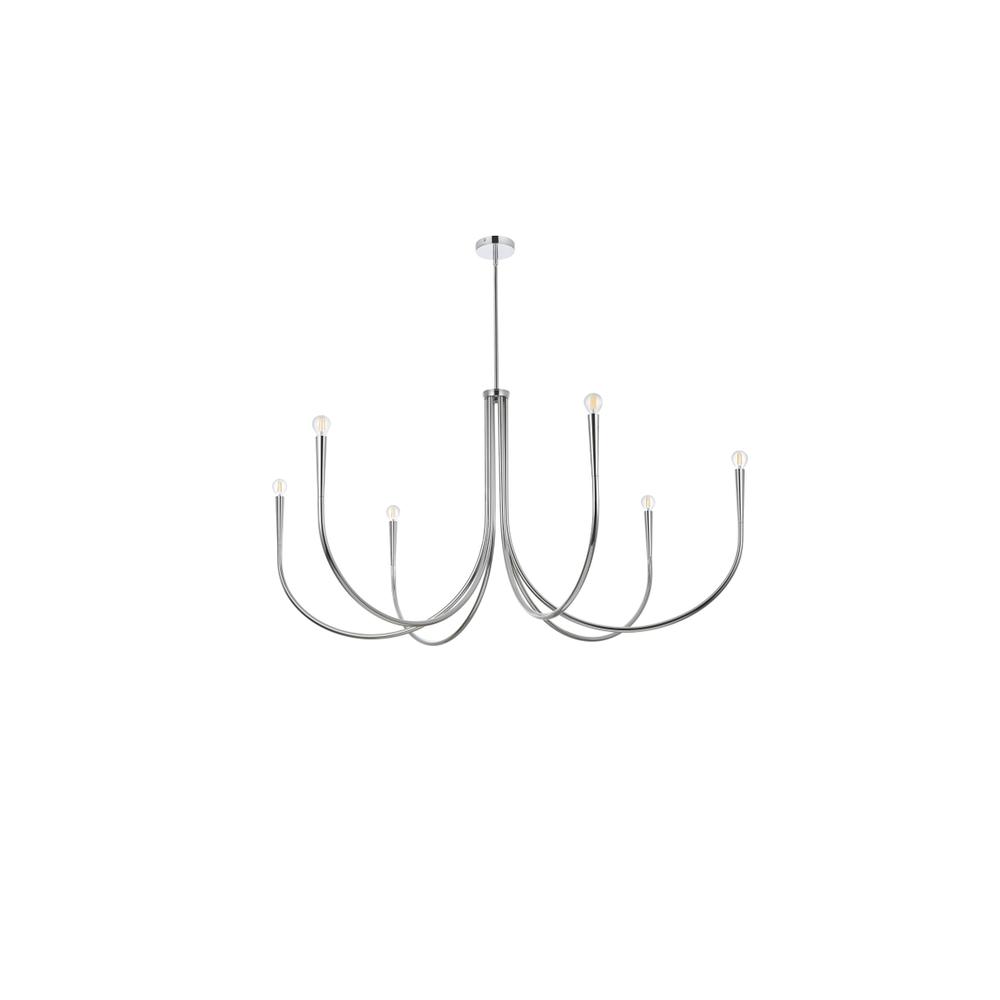 Layne 55 inch chandelier in Chrome. Picture 6