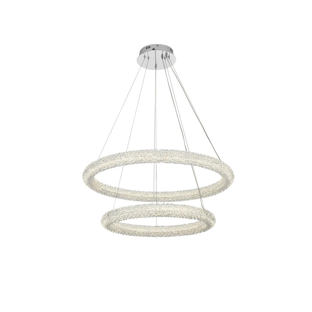 Bowen 32 inch Adjustable LED Chandelier in Chrome. Picture 2